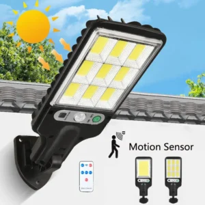 Luz solar LED 108COB para exteriores con sensor de movimiento
