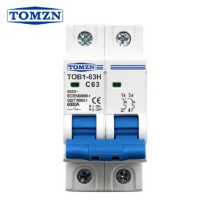Breaker (interruptor automático) TOMZN 2P 63A — Curva C, 230/400V