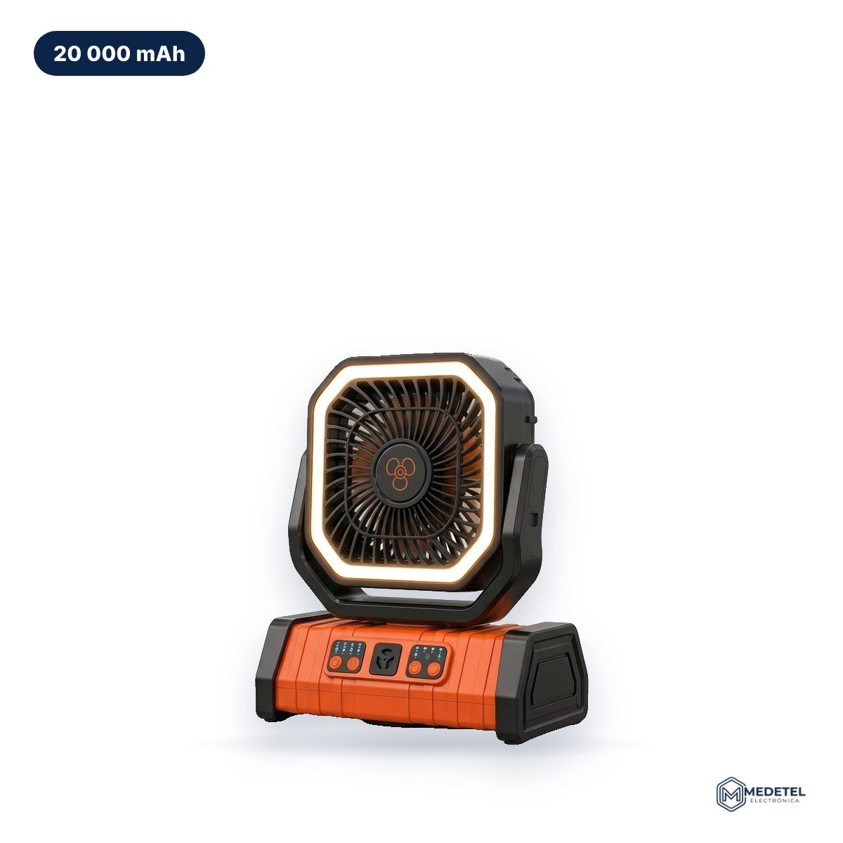 Ventilador recargable 20 000 mAh con luz LED — foto principal